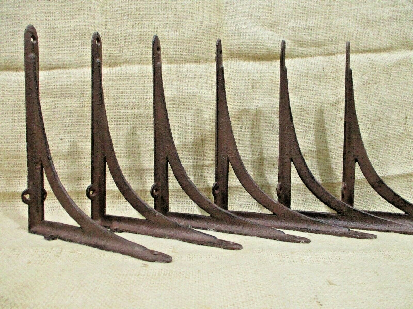 6 Antique Style Shelf Brackets Braces Wall Bracket Cast Iron Corbels Plant Hook