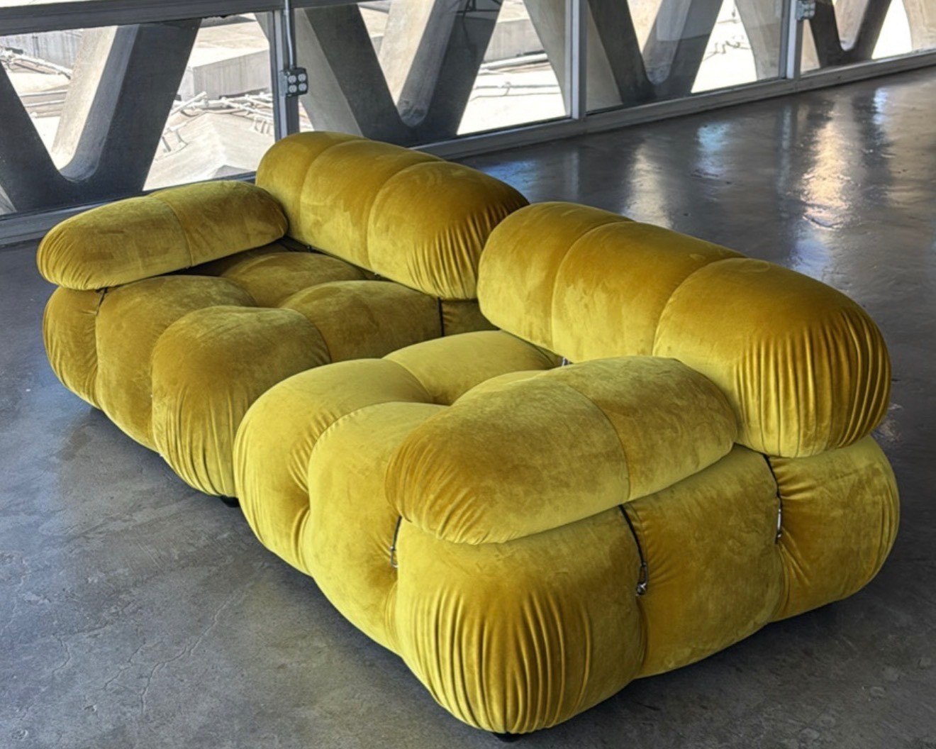 Custom Bellini 2 Seater Olive Green Sofa