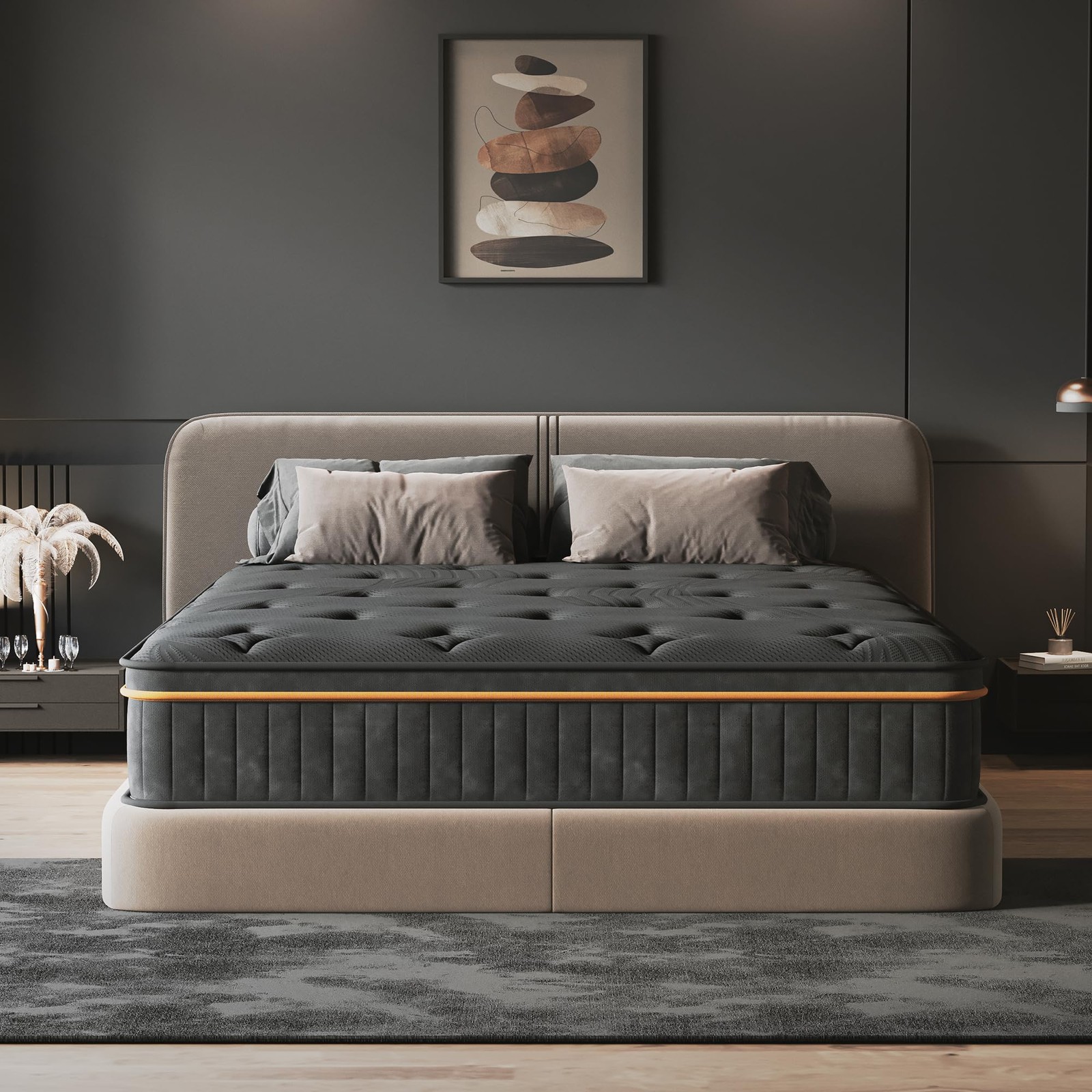 Povirt Queen Mattress 12 Inch in a Box, Hybrid Queen Mattress with Memory Foa…