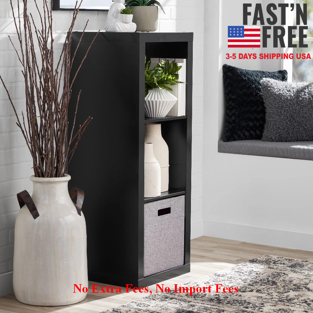[HOT SALE] Better Homes & Gardens 3 Cube Storage Organizer, Solid Black, NEW USA