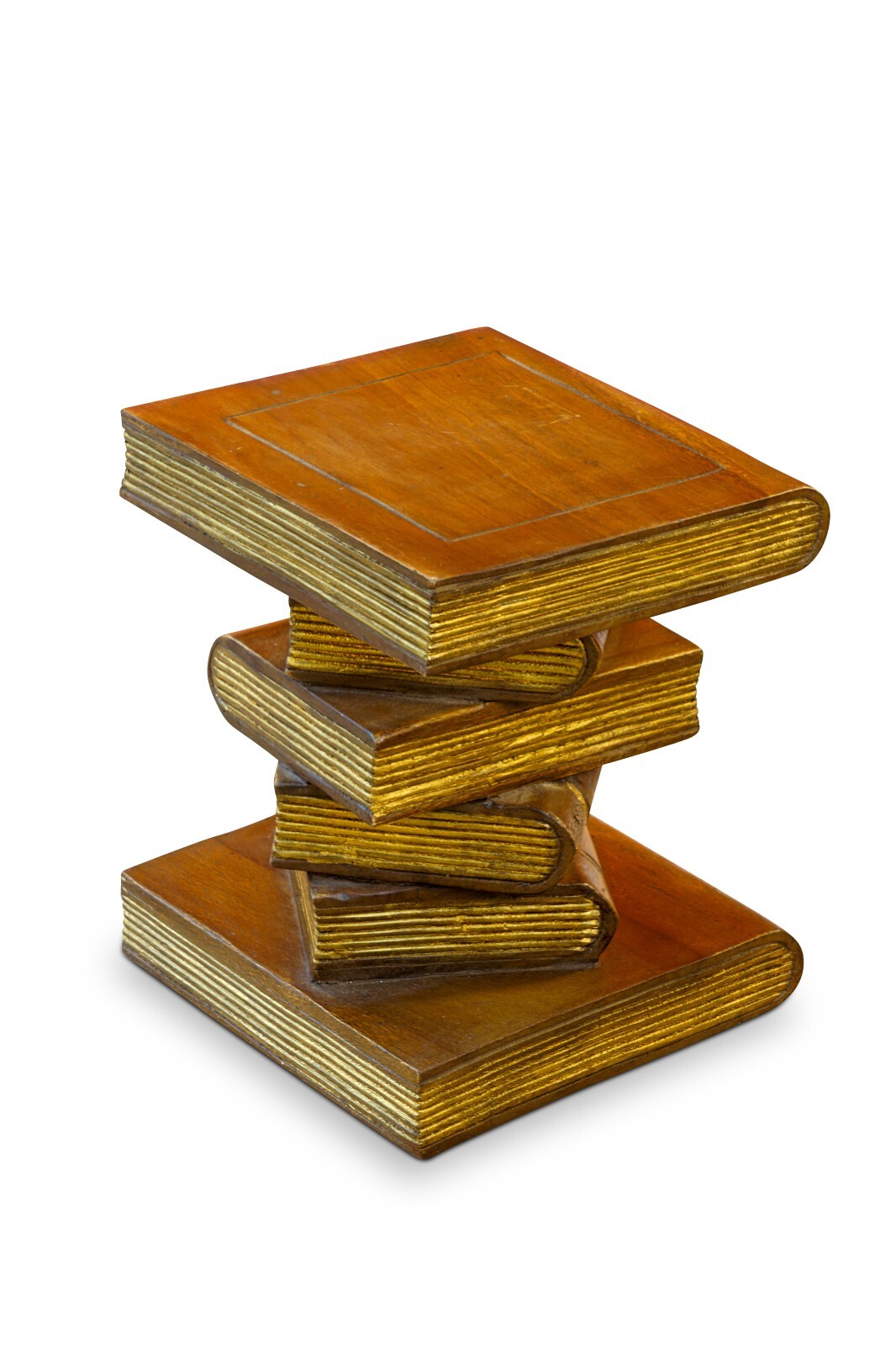 Side Table Book Stack Solid Wood Suar Acacia Thailand Secret Compartment Stool New