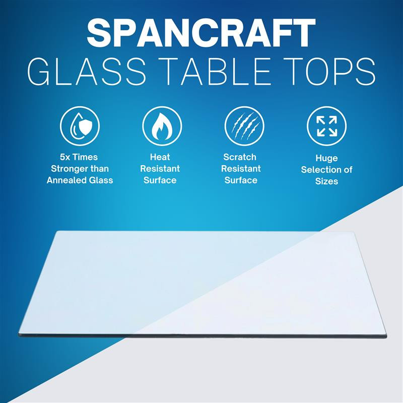 30″ X 48″ Rectangle Glass Table Top 1/2″ Thick 1″ Beveled Edge