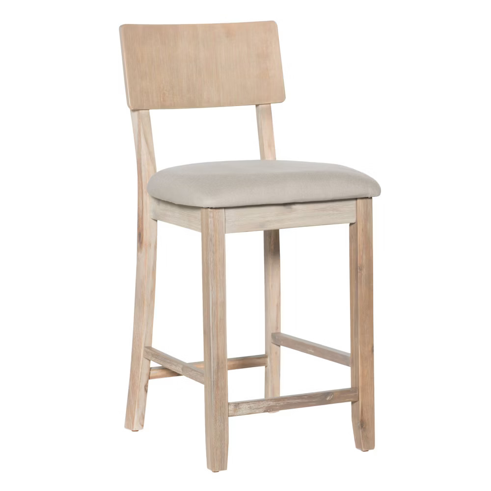 24″ Jordan Counter Height Barstool Light Gray – Linon