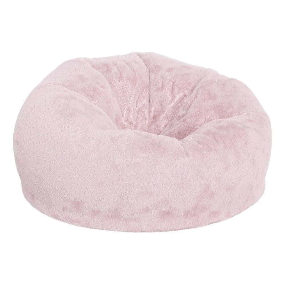 Flash Furniture Oversized Blush Furry Refillable Bean Bag Chair for All Ages
