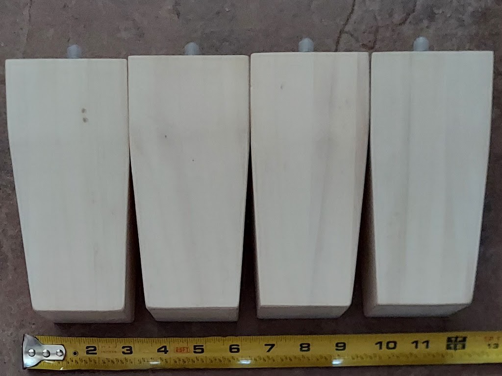 6″ Wood Sofa Couch Chair Ottoman Furniture Legs – Set of 4 Raw or Stainable
