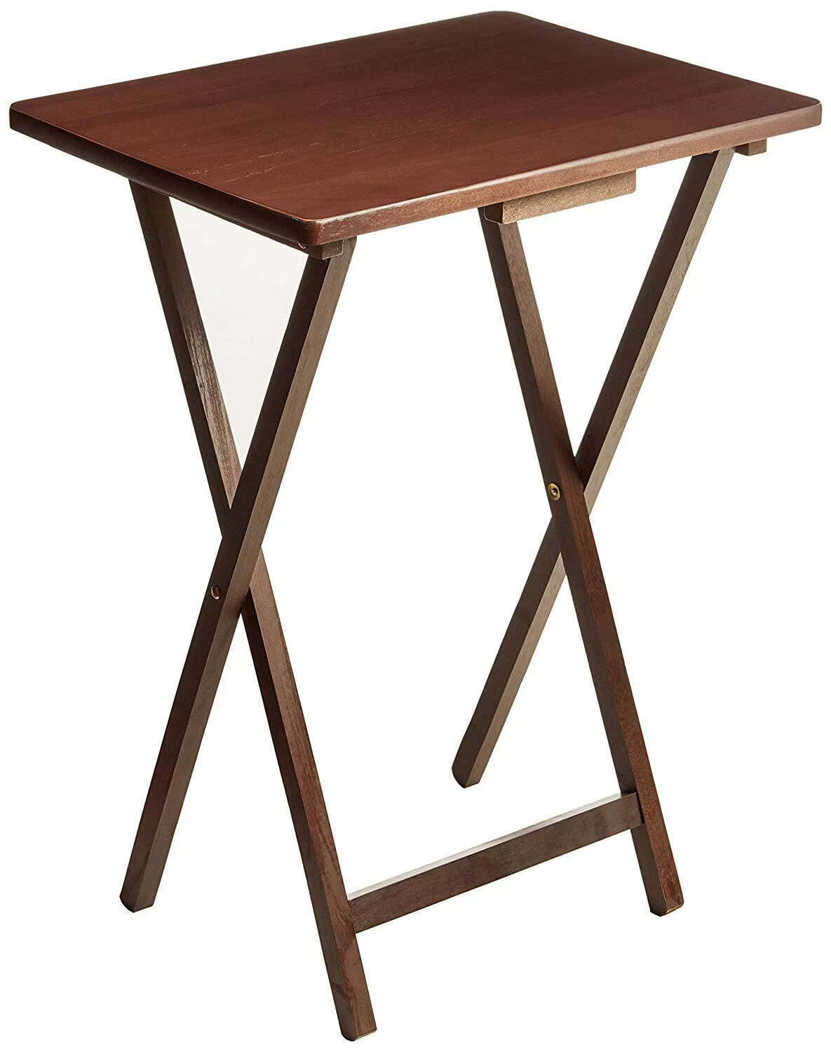Mainstays Indoor Single Folding TV Tray Table – Walnut L 19 x W 15 x H 26