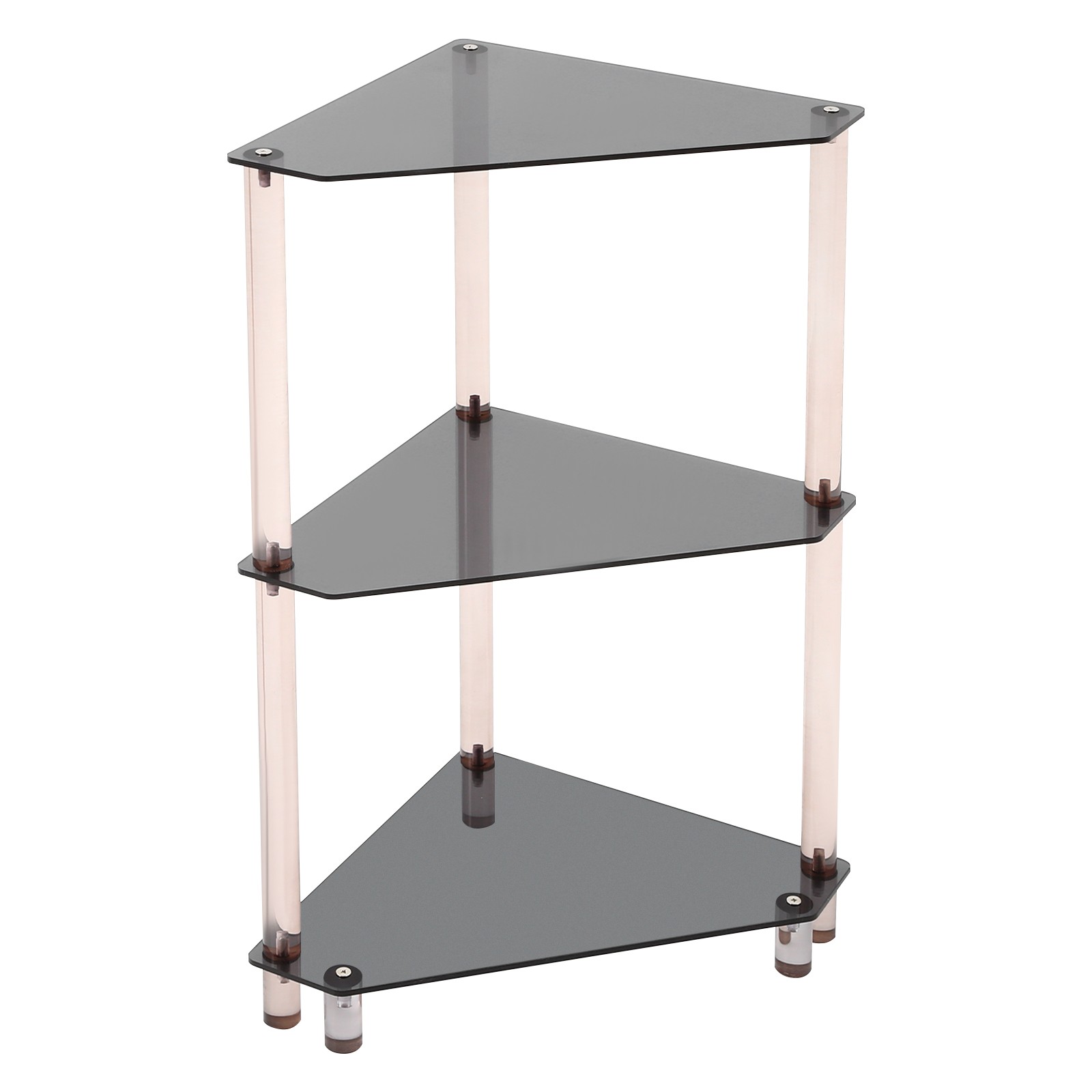11.8*11.8*26in Triangle Corner Table 3 Tier Acrylic Living Room Side Table