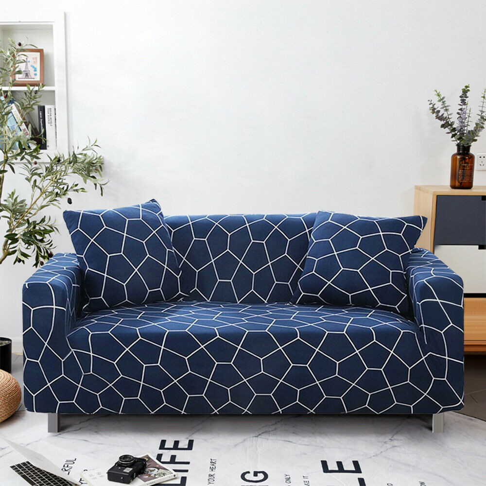 For 1/2/3/4 Seater Stretch Printed Sofa Covers Couch Protector Spandex Slipcover