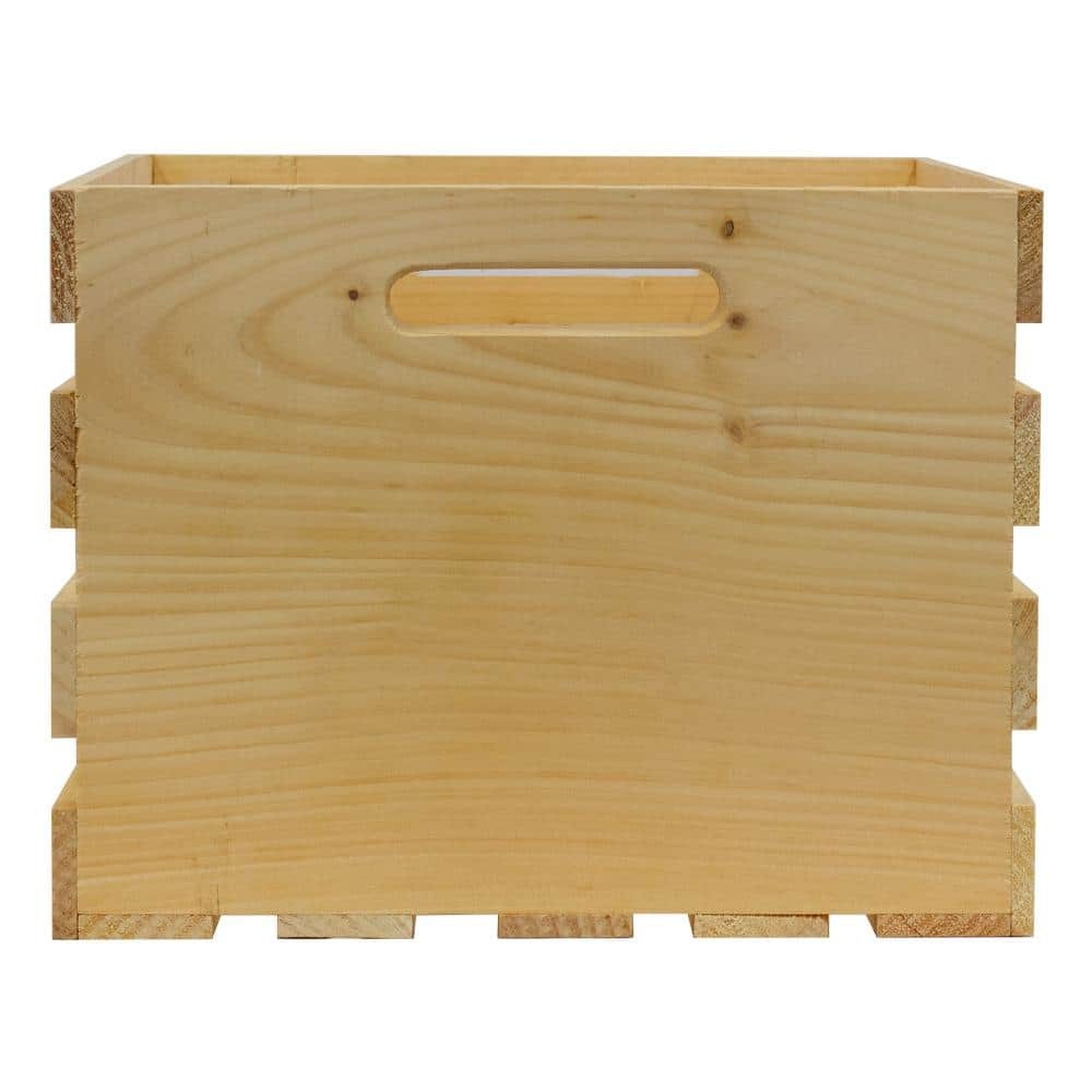 Crates & Pallet 18 in. x 12.5 in. x 9.5 in. Large Wood Crate (3-Pack)