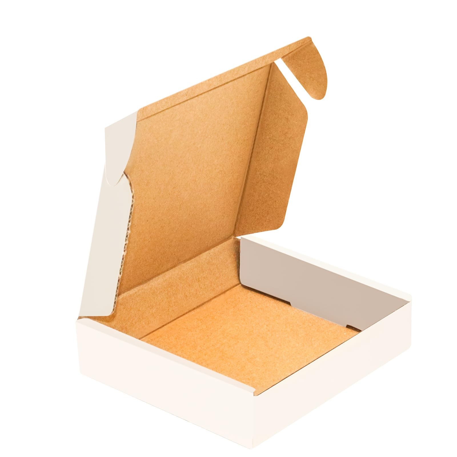 YUNSY 50Pk 4x4x1″ White Corrugated Shipping Mailer Boxes for Small Business