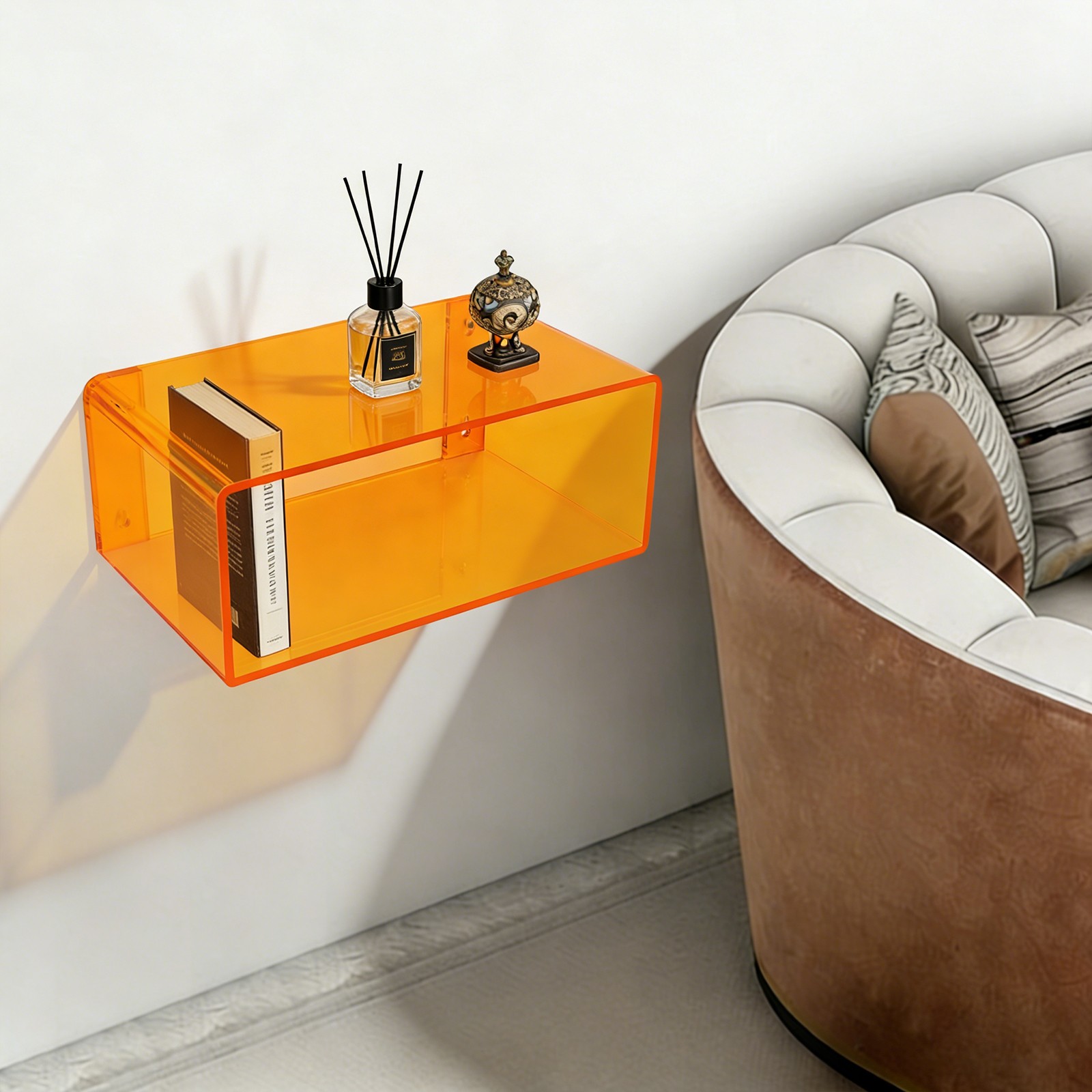 Wall Mounted Bedside Shelf Table Space Saving 41*24*17cm Floating Nightstand