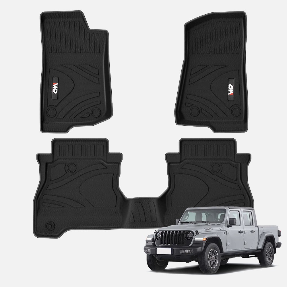 Car floor mats trunk mat compatible with 2022+ Jeep Gladiator JT 4 Doors 3D TPE