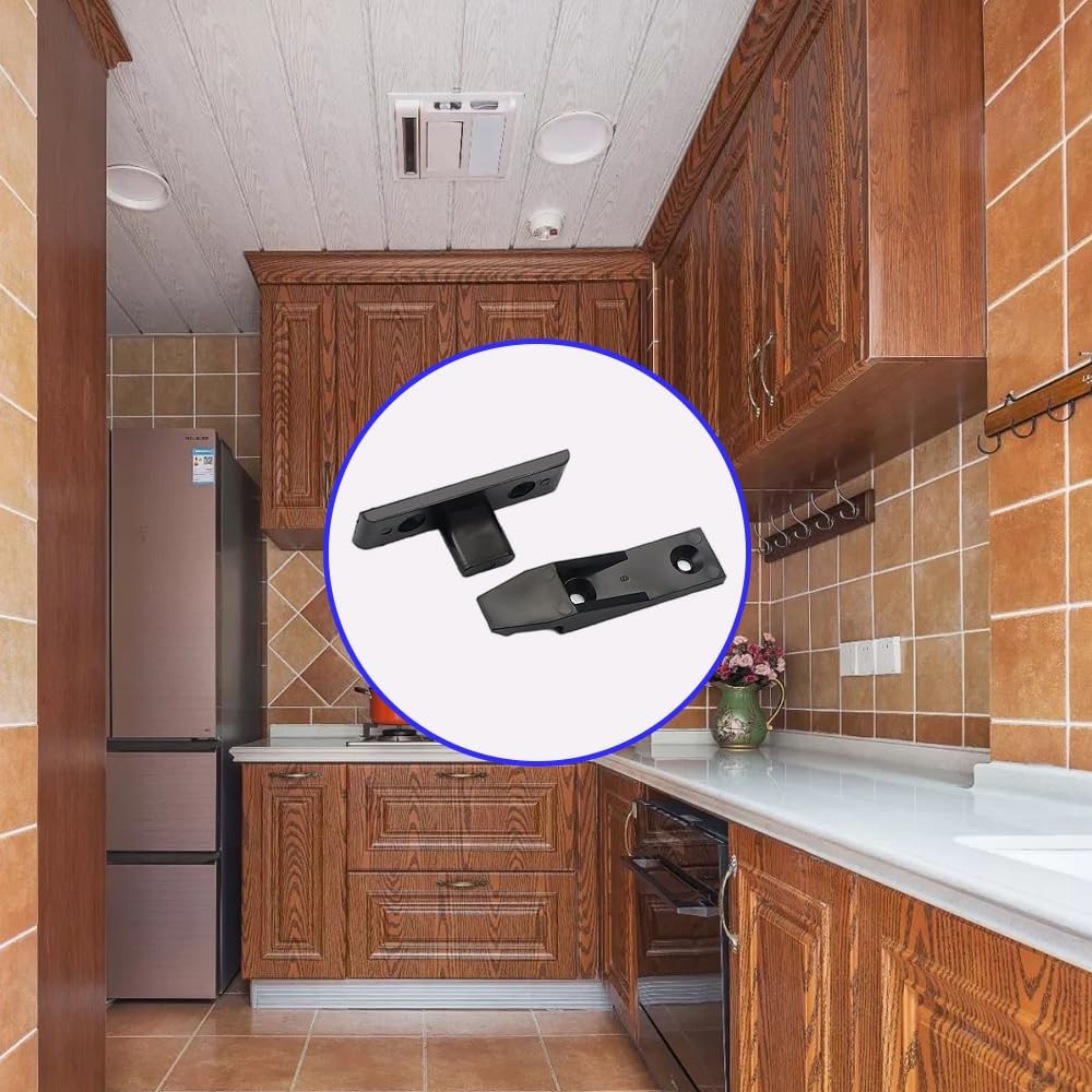 8 Sets Black Furniture Suspension Fitting Panel Joint Bracket Plastic