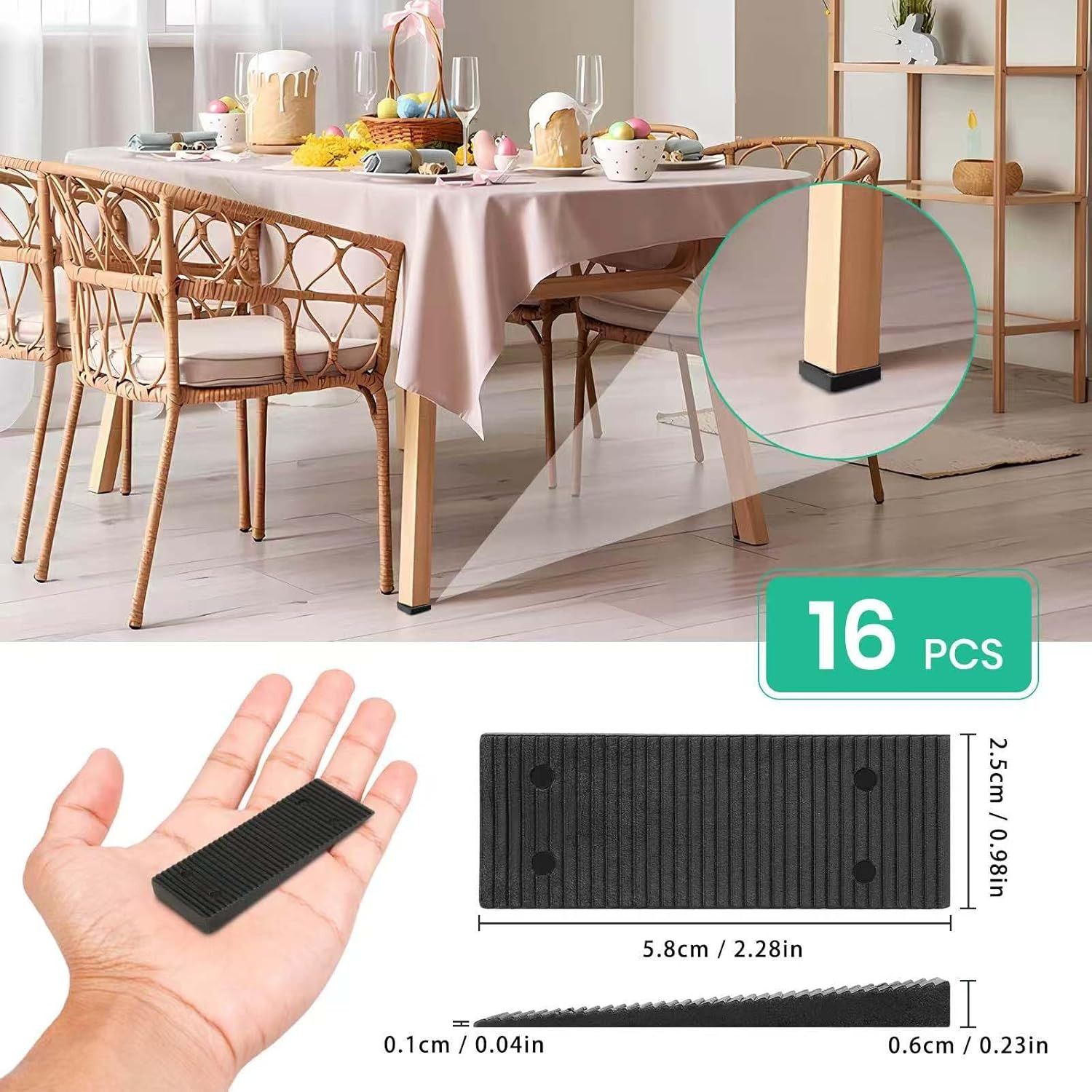 Composite Shims and Leveling Wedges, 16 Pcs Plastic Shims Wedges for Furnitur…