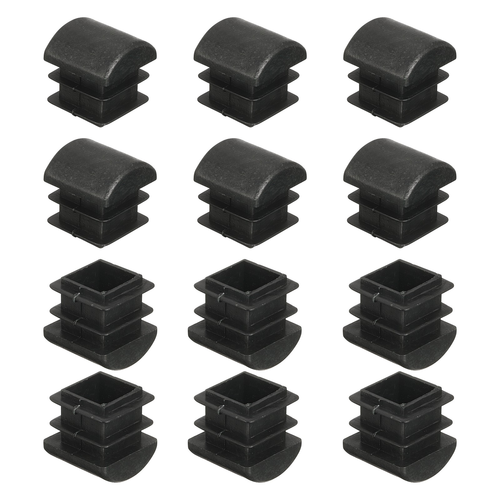 0.87×0.87 Inch Square Plastic Plug, 12 Pcs End Cap Plug Cap Insert