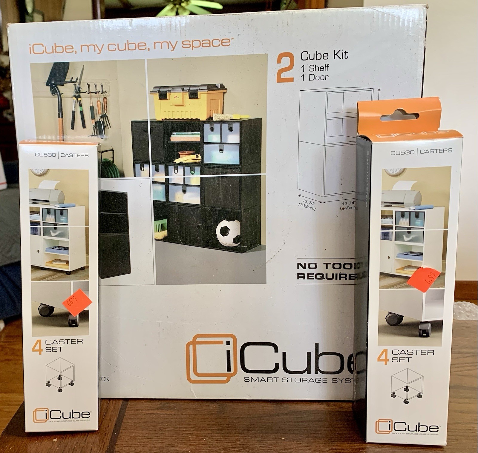 2 Cube Storage Organizer, Black With Caster Sets All New In Boxes