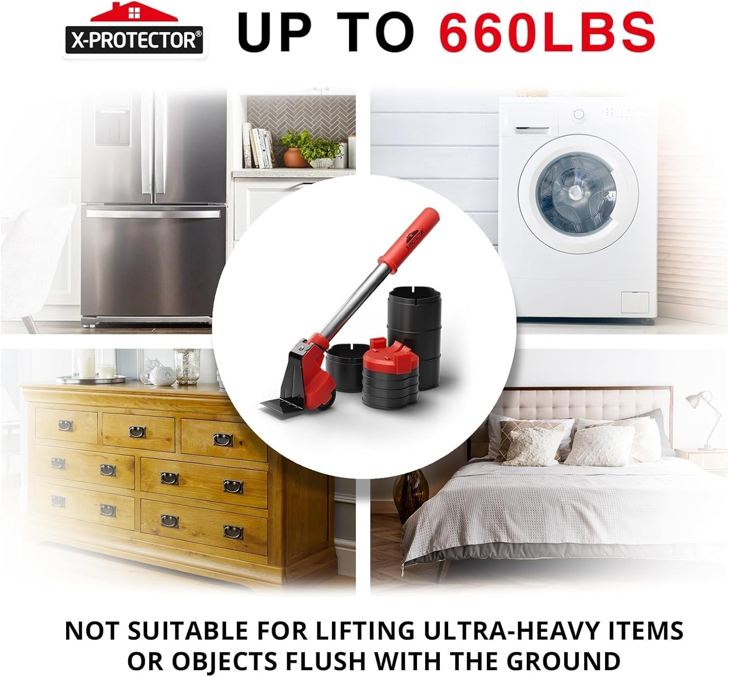 Furniture Lifter Tool with Adjustable Height 8.5 Inches Appliance Jack for Heavy