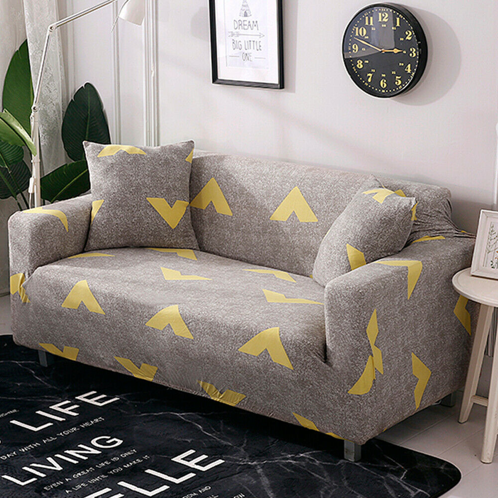 Printed Stretch Sofa Cover 1/2/3/4 Seater Spandex Couch Seat Slipcover Protector