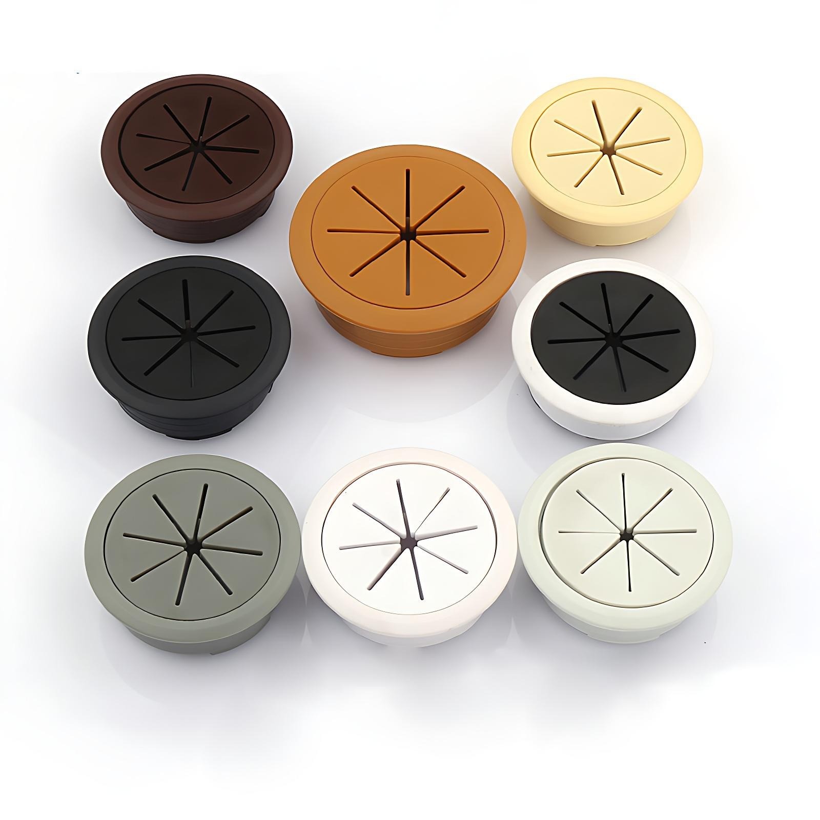Plastic PC Computer Desk Cable Tidy Premium Outlet Wire Cord Grommet Hole Cover