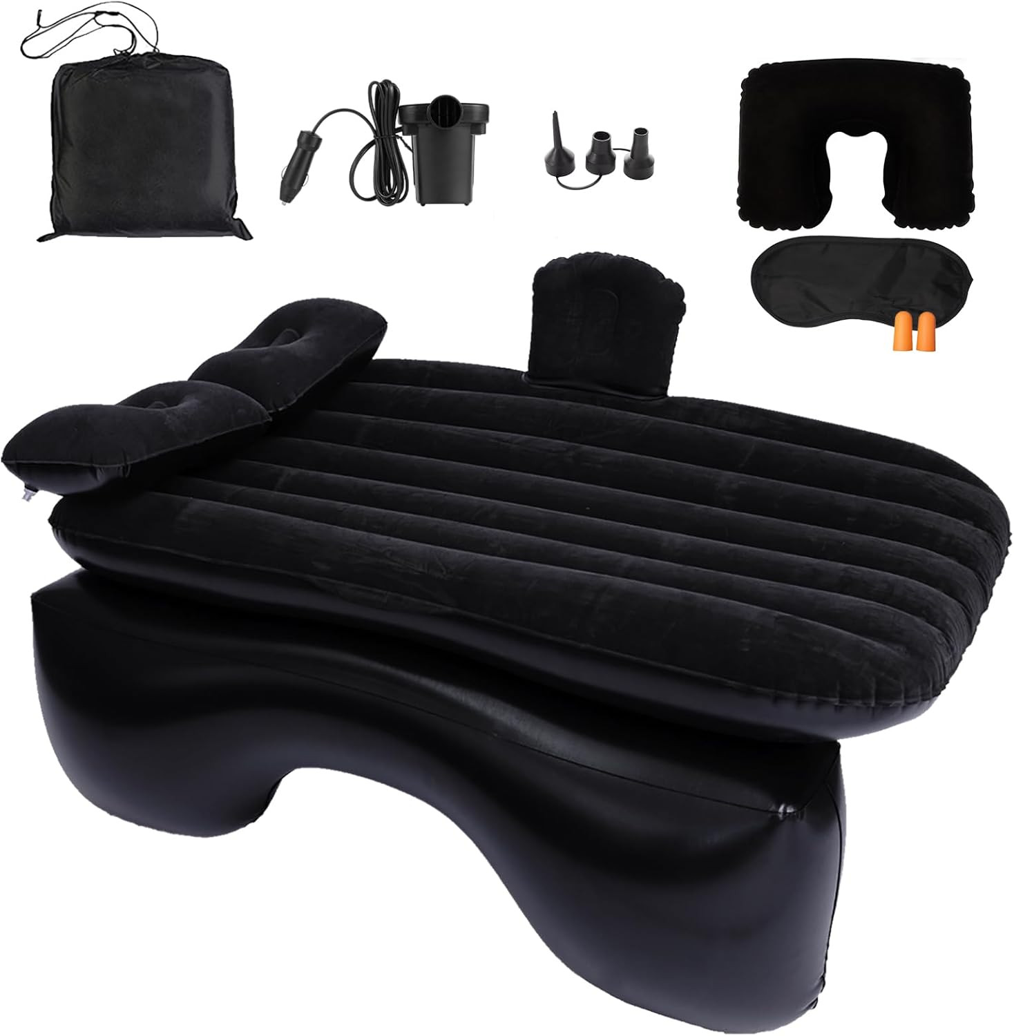Inflatable Car Air Mattress Back Seat Bed with Air Pump,55″ (L) X 35″ (W) Portab