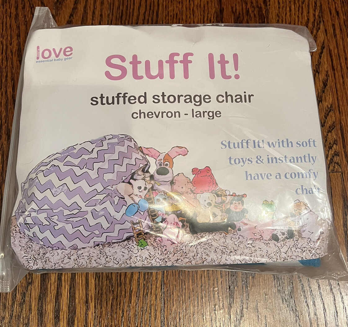 Lilly’s Love Stuffed Animal Storage Bean Bag Chair Cover (No Beans) Teal Chevron