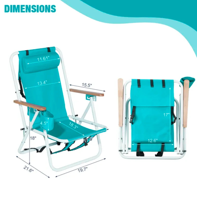 Backpack Beach Chairs for Adults,Folding 23 x 21.7 x 31.5 inches