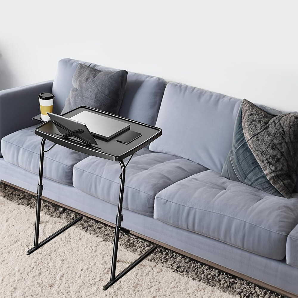 Foldable TV Dinner Tray on Bed & Sofa with Adjustable 6 Height & 3 Tilt Angle