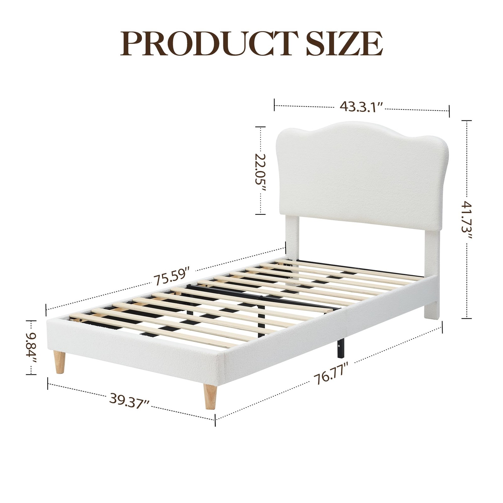 ⛳Twin/Twin XL/Full/Queen Size Bed Frame w/Upholstered Headboard,No Box Spring Ne