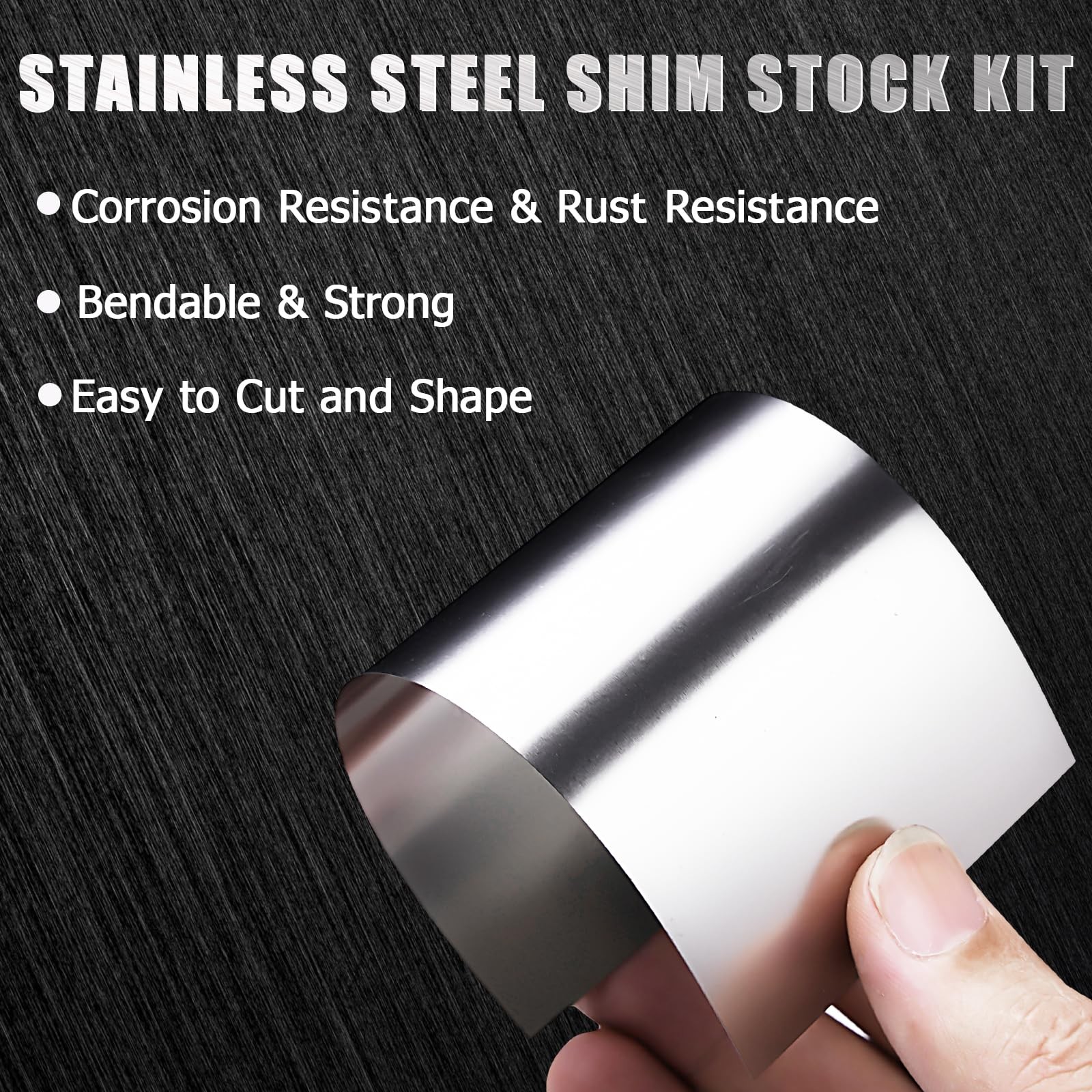 12 PCS Stainless Steel Shim Stock Kit, 2½” x 6″, Precision Metal Shims for Le…