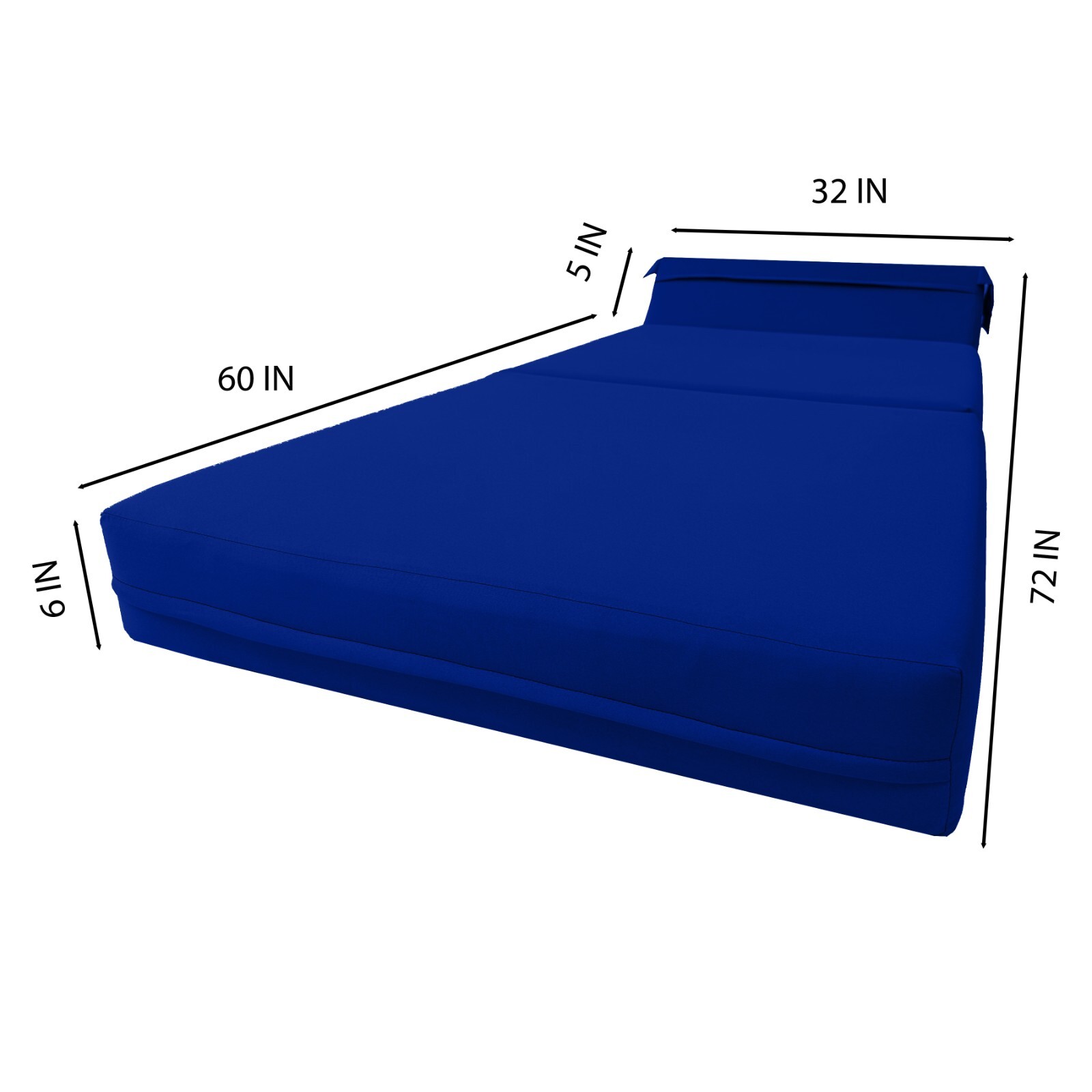 Royal Sleeper Chair Folding Foam Beds, Foldable Lounger Guest Bed 6 x 32 x 70