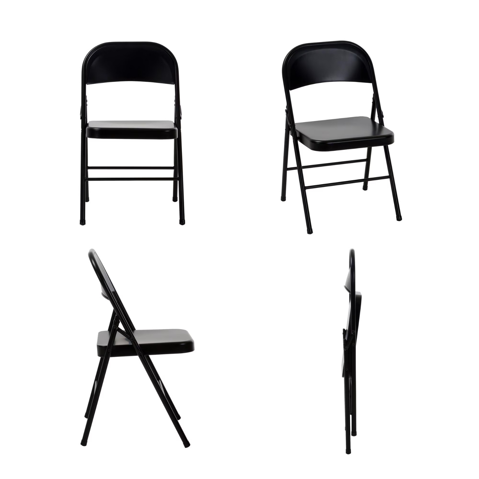 Mainstays All-Steel Metal Folding Chair, Black (Set of 4)