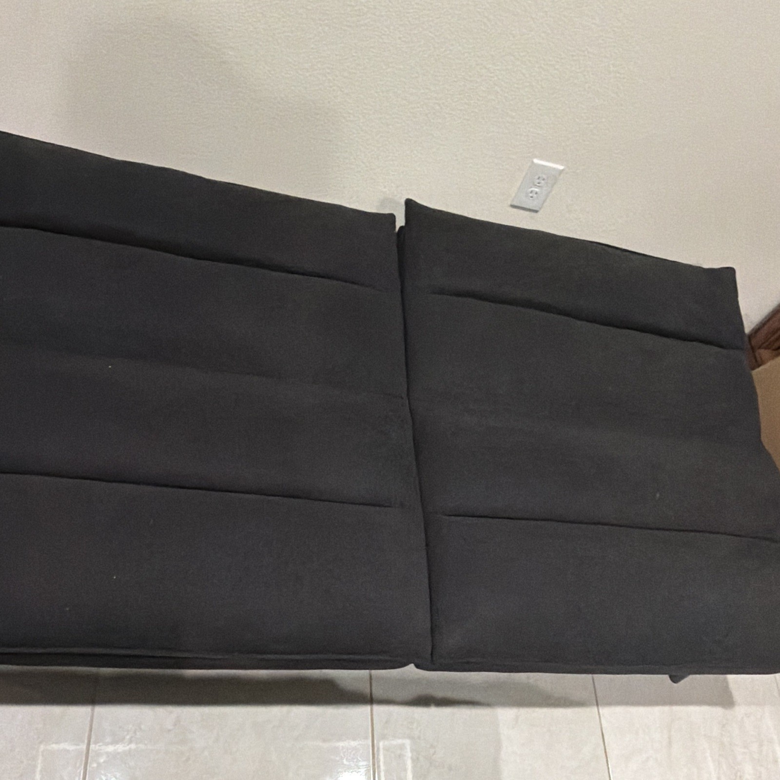 Black Fabric 2-Seat Loveseat Sofa, Metal Legs, Modern Living Room