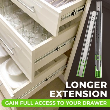 5 Pairs 12″-24″ Soft Close Drawer Slides Ball Bearing Full Extension Value Pack