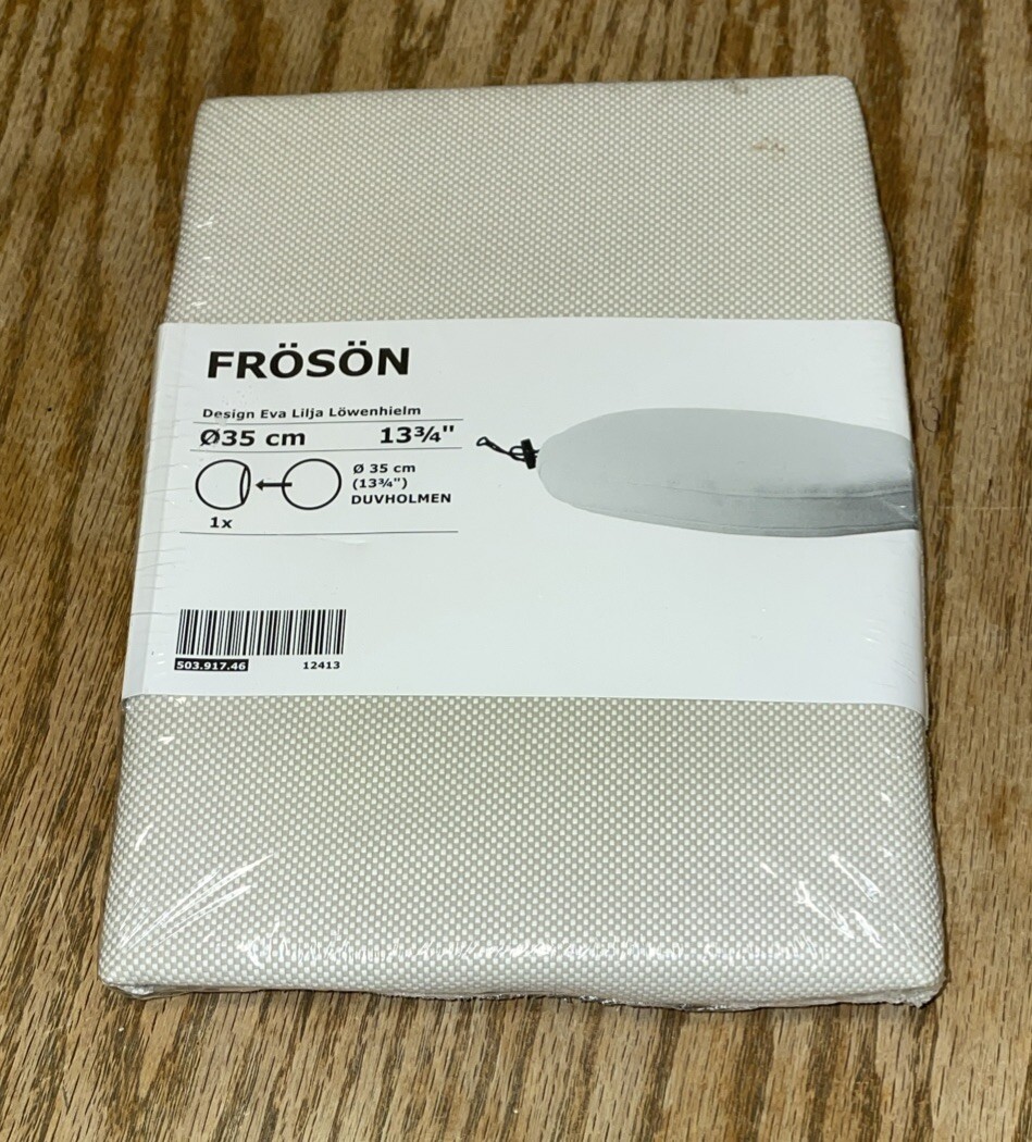 Ikea FROSON Round SEAT Cover Slipcover BEIGE 13 3/4″ inches 35cm 303.917.09 New!