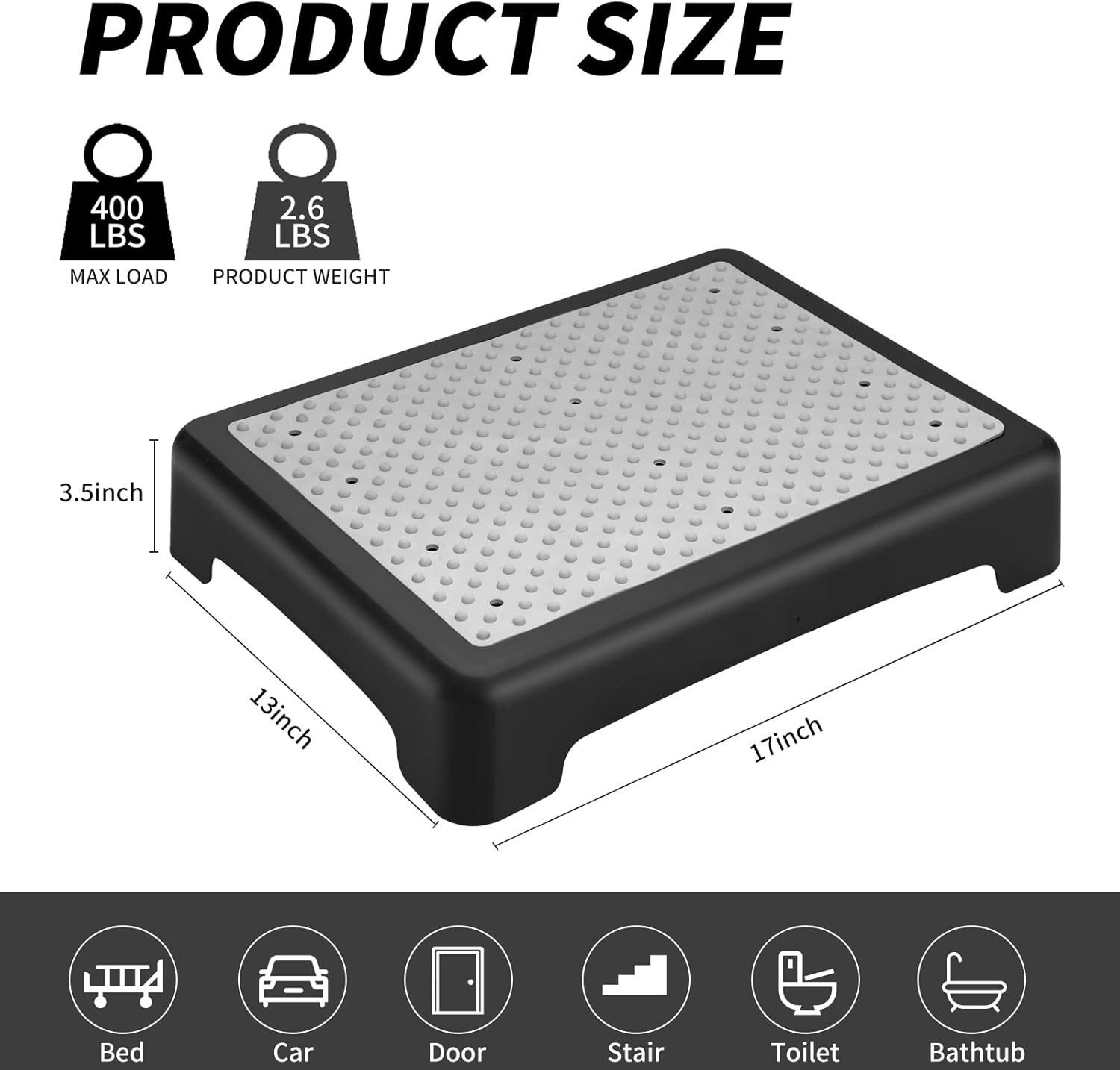 Non-Slip Step Stool | Portable 400 lbs Capacity Platform for Every Home