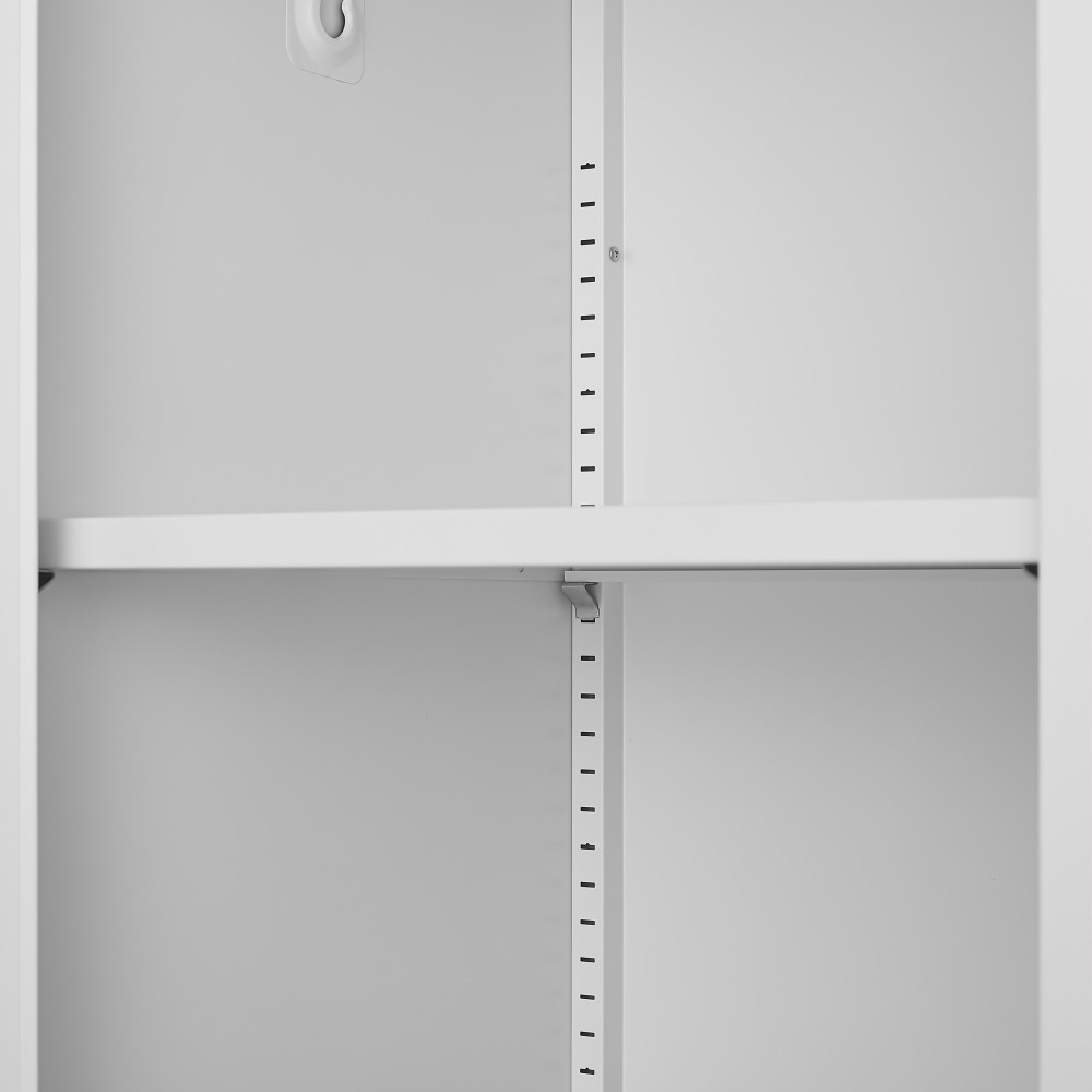 Wide Metal Storage Cabinet with Hanging Rod & Lock, Steel Wardrobe