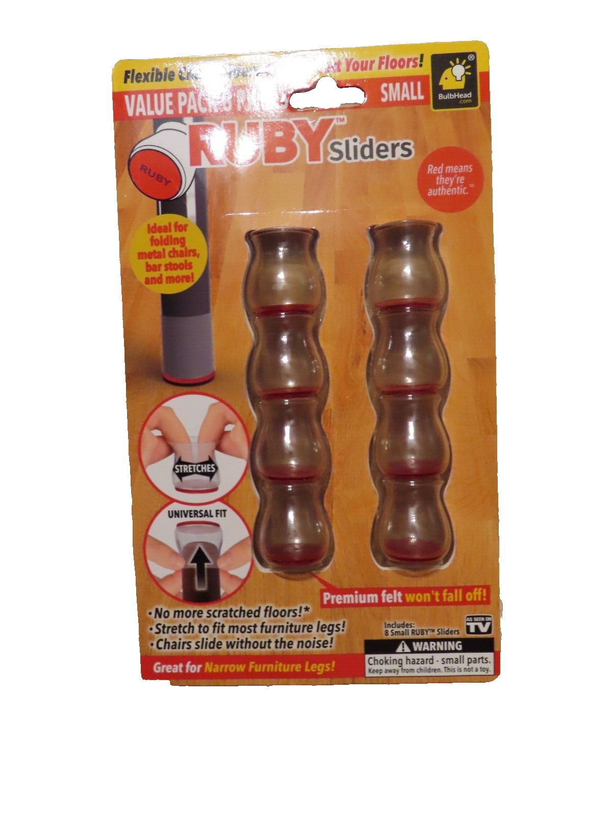 Ruby Sliders Clear Small Chair Sliders 8 Pack Small interior #15933-12 NEW