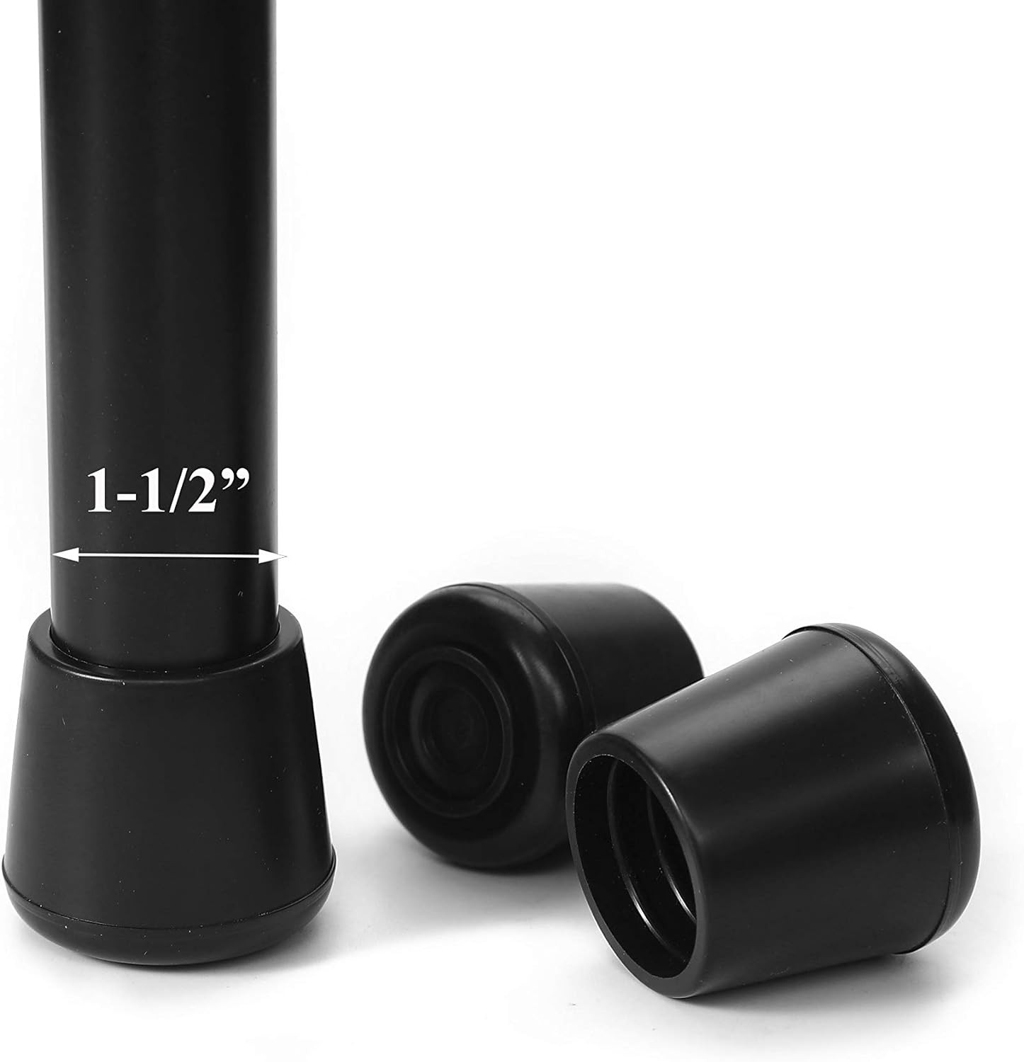 Chair Leg Tips Caps Non-Slip Rubber Leg Tips 1-1/2” Inner Diameter Chair Leg