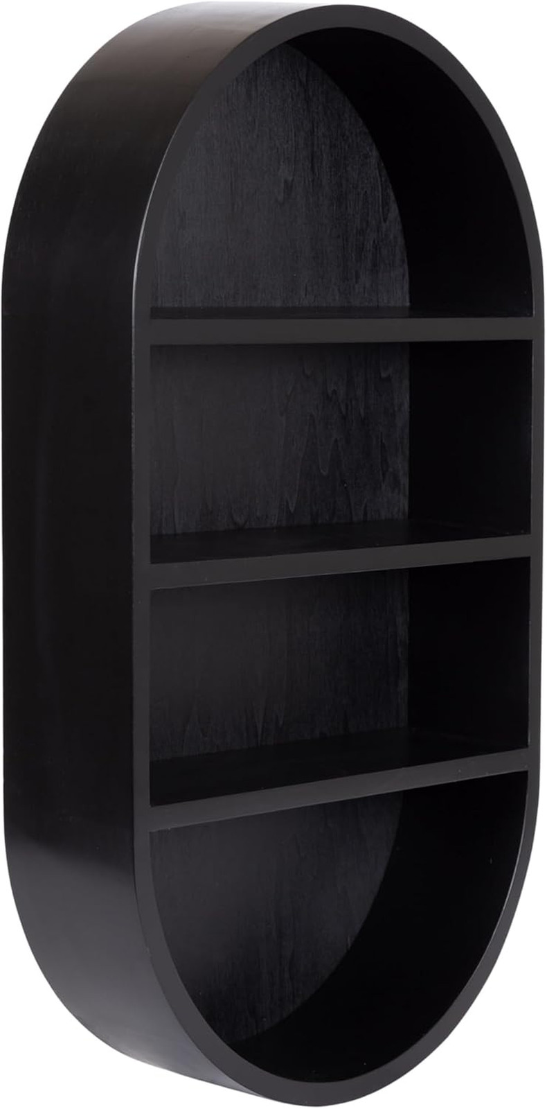 Hutton Modern Black Oval Wall Shelf – Stylish Bathroom Storage Solution
