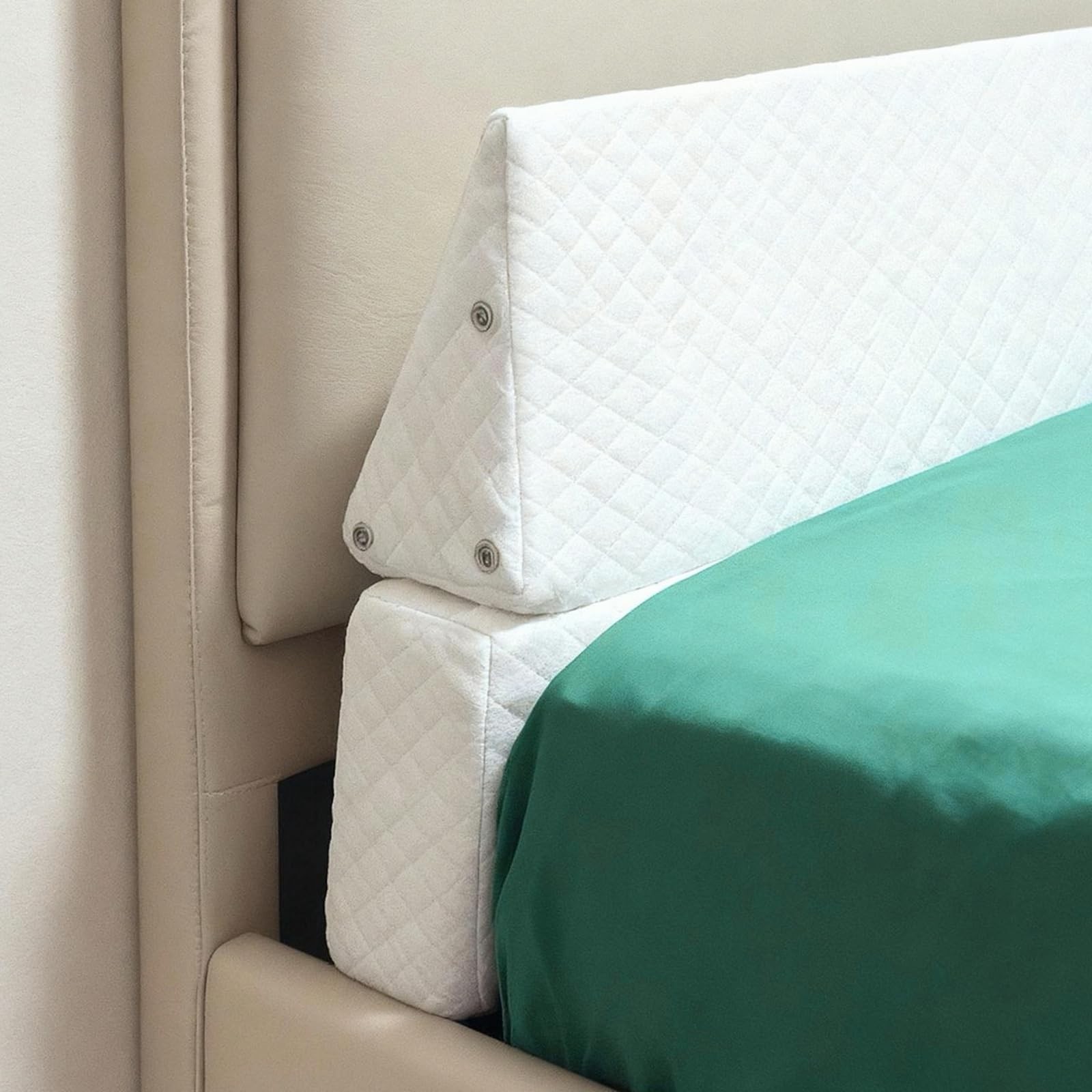JZHLLA Foldable Pillow Wedge for Headboard Gap 76x6x6in White Cotton Bed Gap …