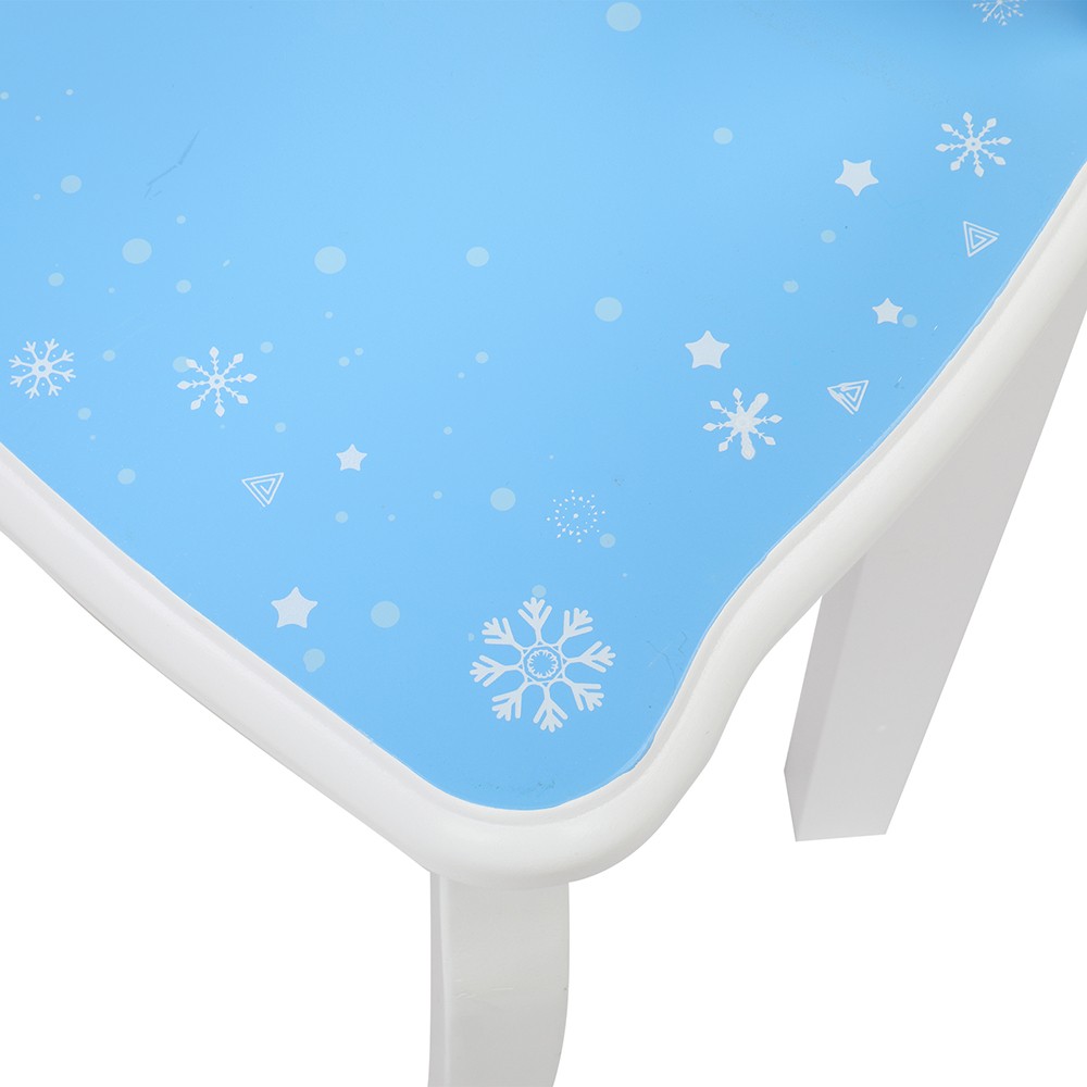 Children’s Wooden Dressing Table with Three-Sided Folding Mirror