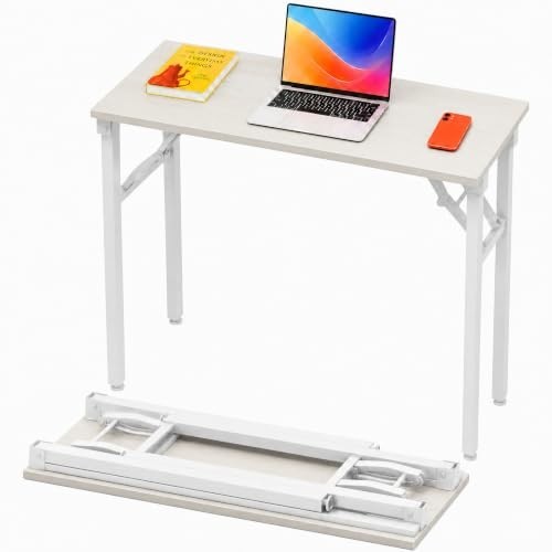Small Computer Desk Folding Table – 35.8″ Foldable Office Desk No Assembly P….