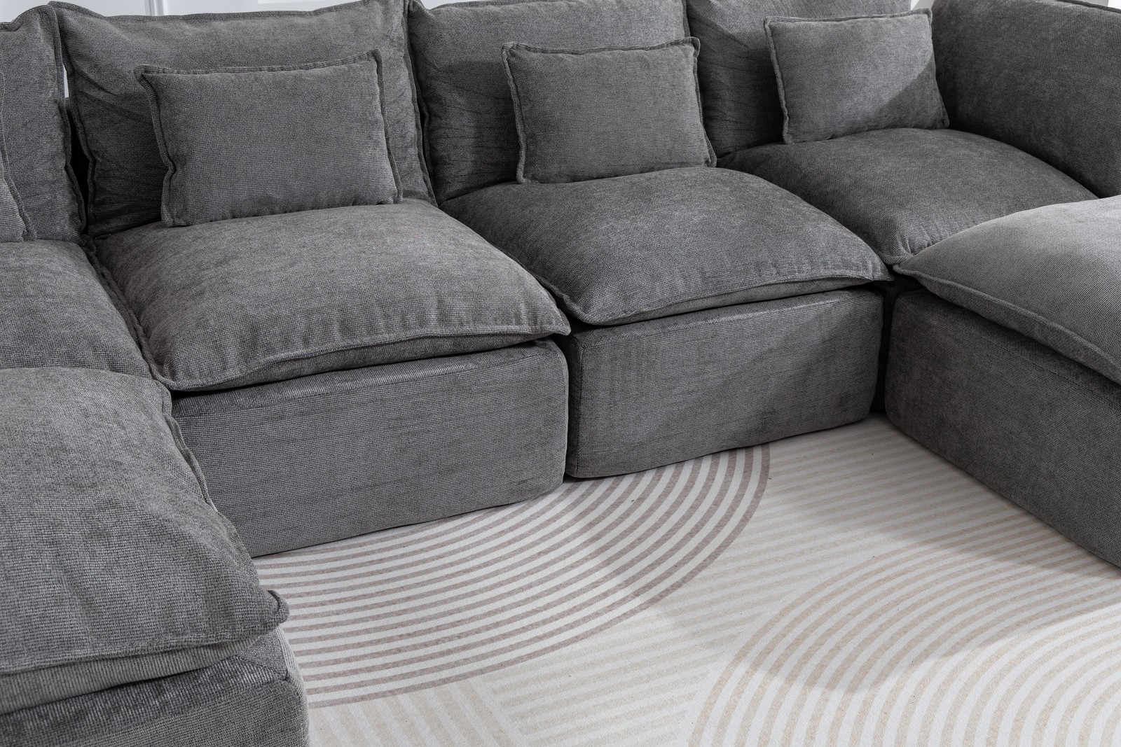129.8″ Width Cloud Couch Oversized Modular Sectional Sofa True Relax Comfy
