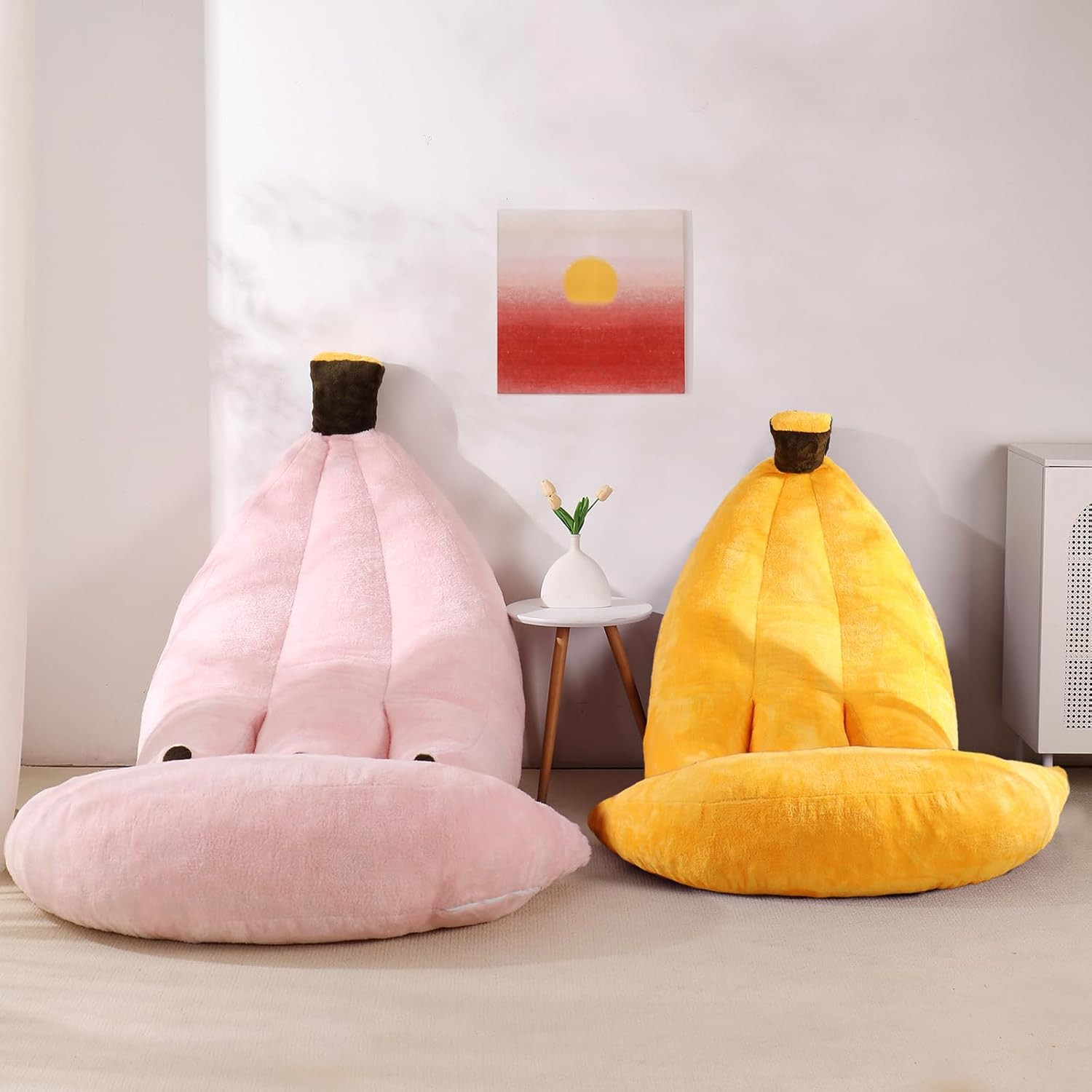 Cozy Banana Bean Bag Chair & Ottoman – Versatile Lounger for All Ages