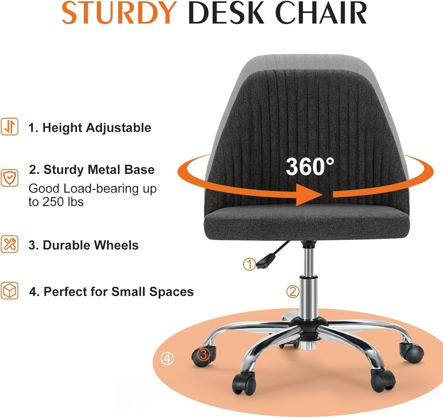 Multi Color Comfy Office Chair with Rolling Wheel Adjustable Computer Task Chair