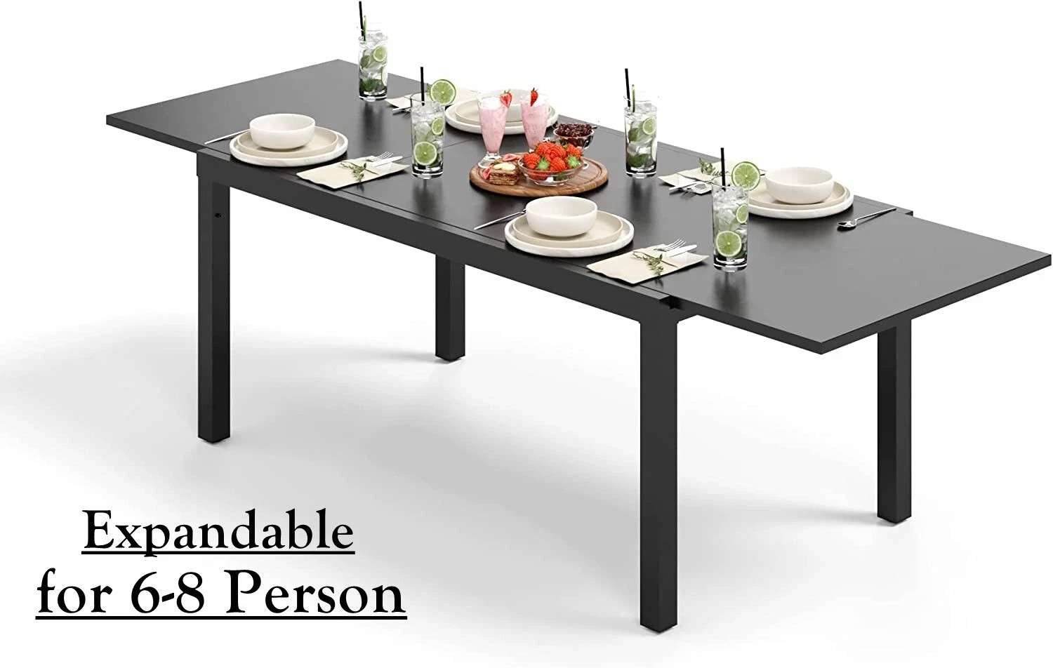 Outdoor Dining Table Patio Dining Table Expandable Adjustable Candlelight Dinner