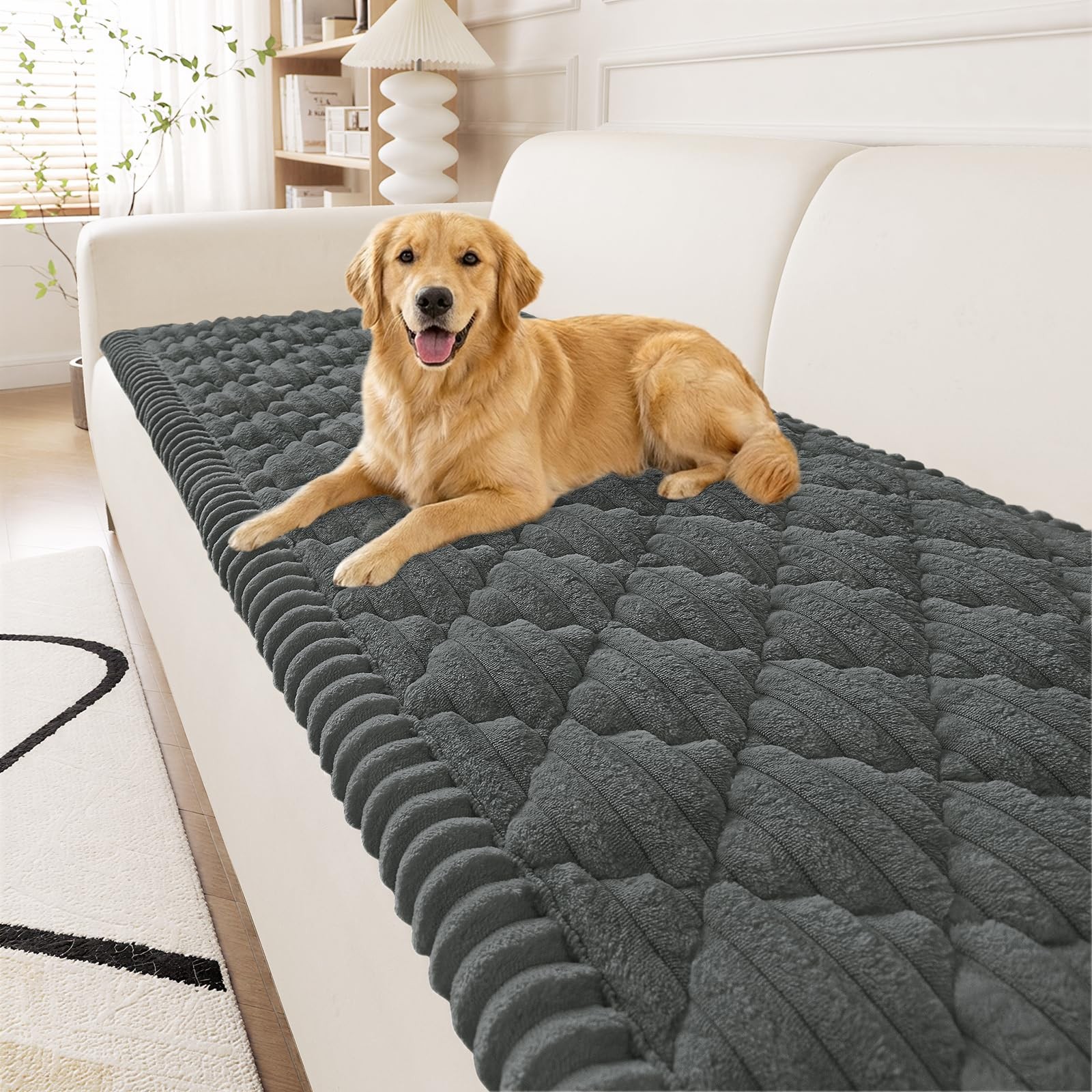 New Couch Cover for Dogs Washable, Non Slip Fuzzy Pet Sofa Protector, Soft Thick