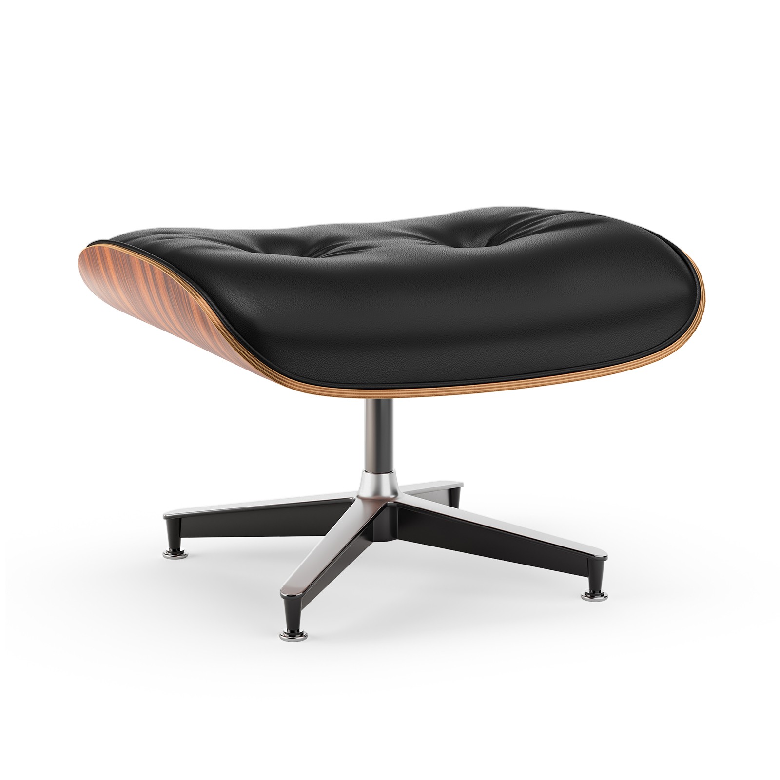 Mid Century Tall Eames Chaise Lounge Chair With Ottoman Footstool Set Rosewood