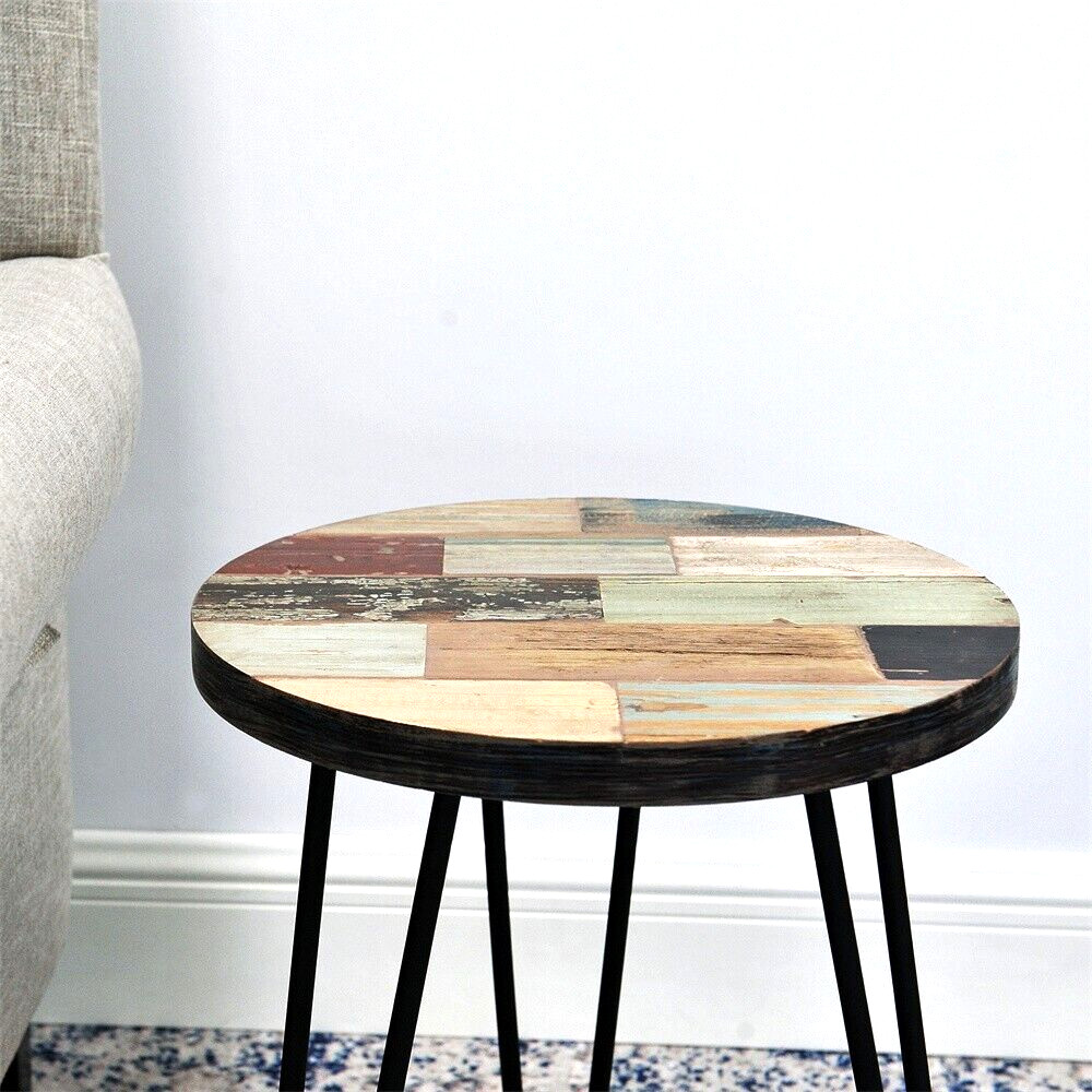 Greenage Side Table Solid Reclaimed Wood for Small Spaces Coffee Sofa End Table