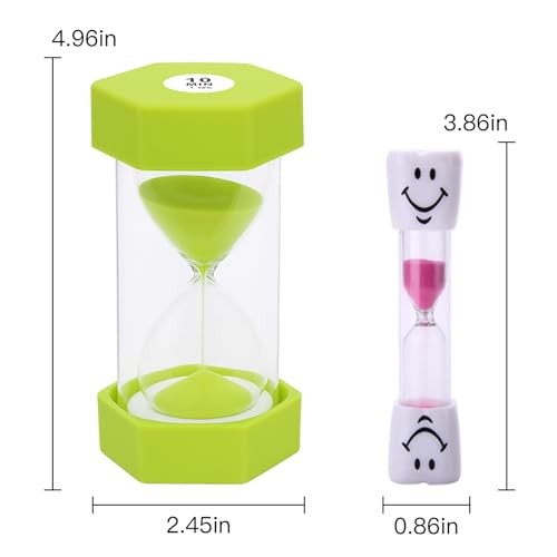 Hexagonal Sand Timer Set, 8-Pack, 2 to 30 Minute, Colorful | 1 to 30 Minute